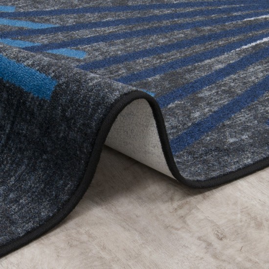 Sputnik 3'10" x 5'4" area rug in color Sapphire