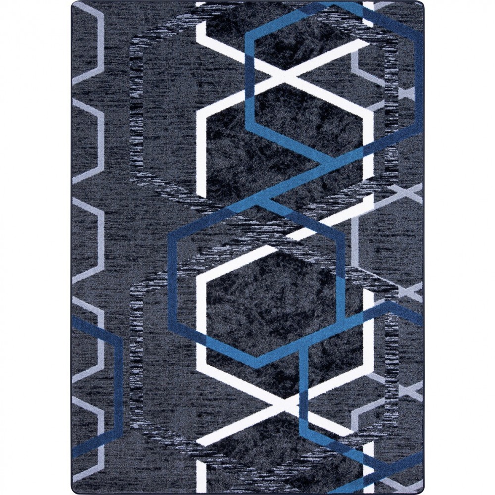 Double Helix 3'10" x 5'4" area rug in color Sapphire