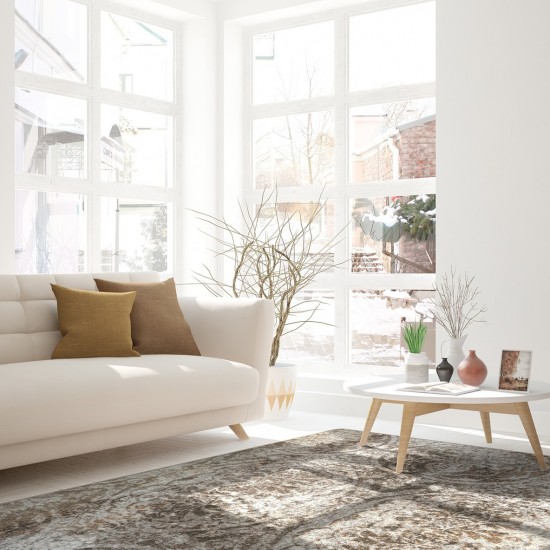 Thinly Veiled 5'4" x 7'8" area rug in color Antique Taupe