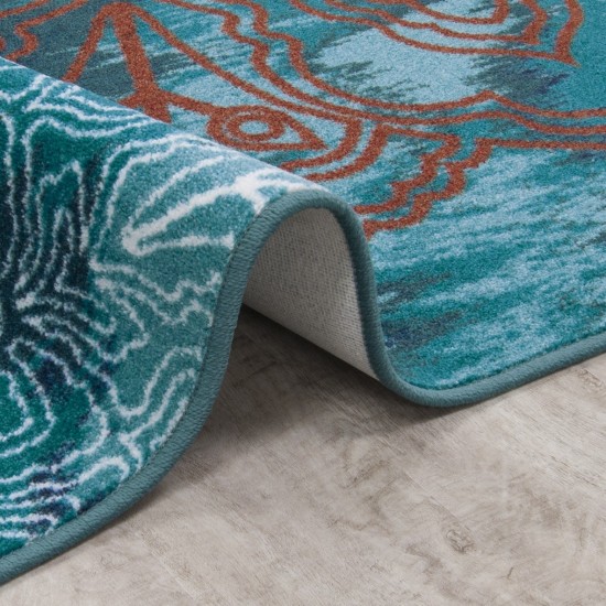 Romani 10'9" x 13'2" area rug in color Riviera