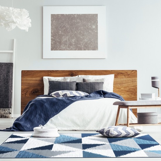 Stellium 7'8" x 10'9" area rug in color Lapis