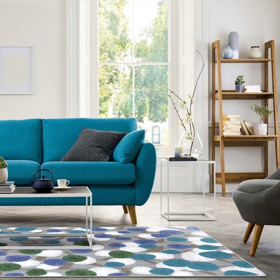 Posy Grove 7'8" x 10'9" area rug in color Peacock