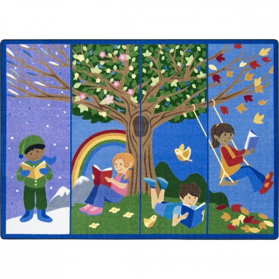 Seasons of Reading 5'4" x 7'8" area rug in color Multi