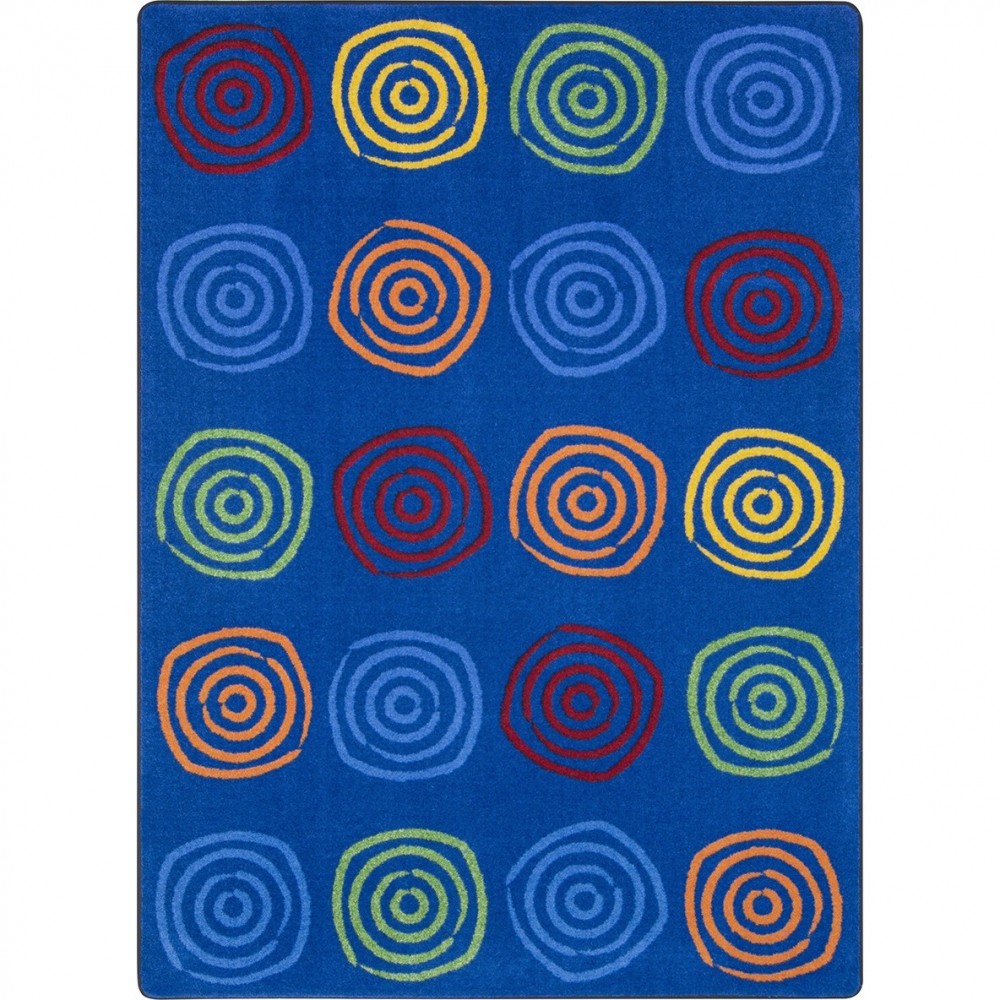 Simply Swirls 5'4" x 7'8" area rug in color Rainbow