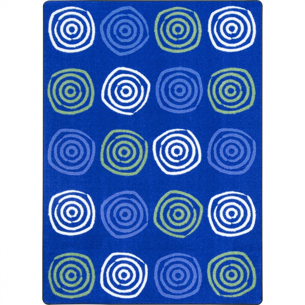 Simply Swirls 5'4" x 7'8" area rug in color Seaglass