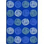 Simply Swirls 7'8" x 10'9" area rug in color Seaglass