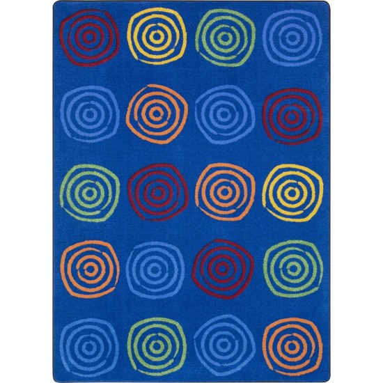 Simply Swirls 10'9" x 13'2" area rug in color Rainbow