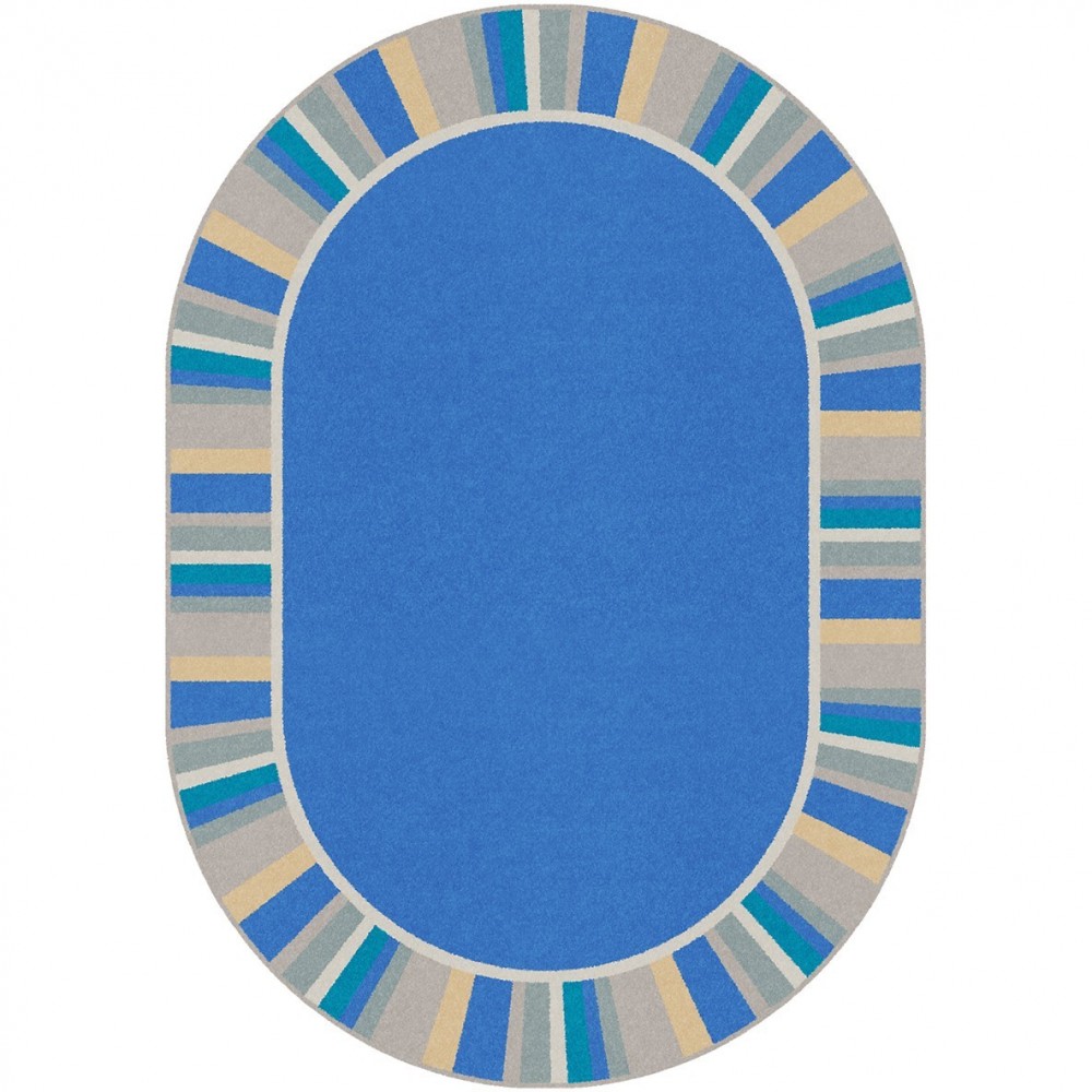 Off the Cuff 3'10" x 5'4" Oval area rug in color Light Blue