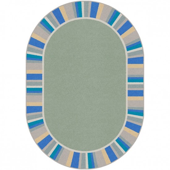 Off the Cuff 3'10" x 5'4" Oval area rug in color Sage