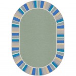 Off the Cuff 5'4" x 7'8" Oval area rug in color Sage