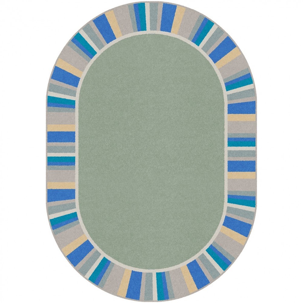 Off the Cuff 5'4" x 7'8" Oval area rug in color Sage