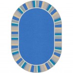 Off the Cuff 7'8" x 10'9" Oval area rug in color Light Blue