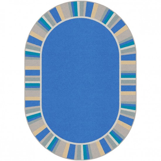 Off the Cuff 7'8" x 10'9" Oval area rug in color Light Blue