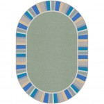 Off the Cuff 7'8" x 10'9" Oval area rug in color Sage