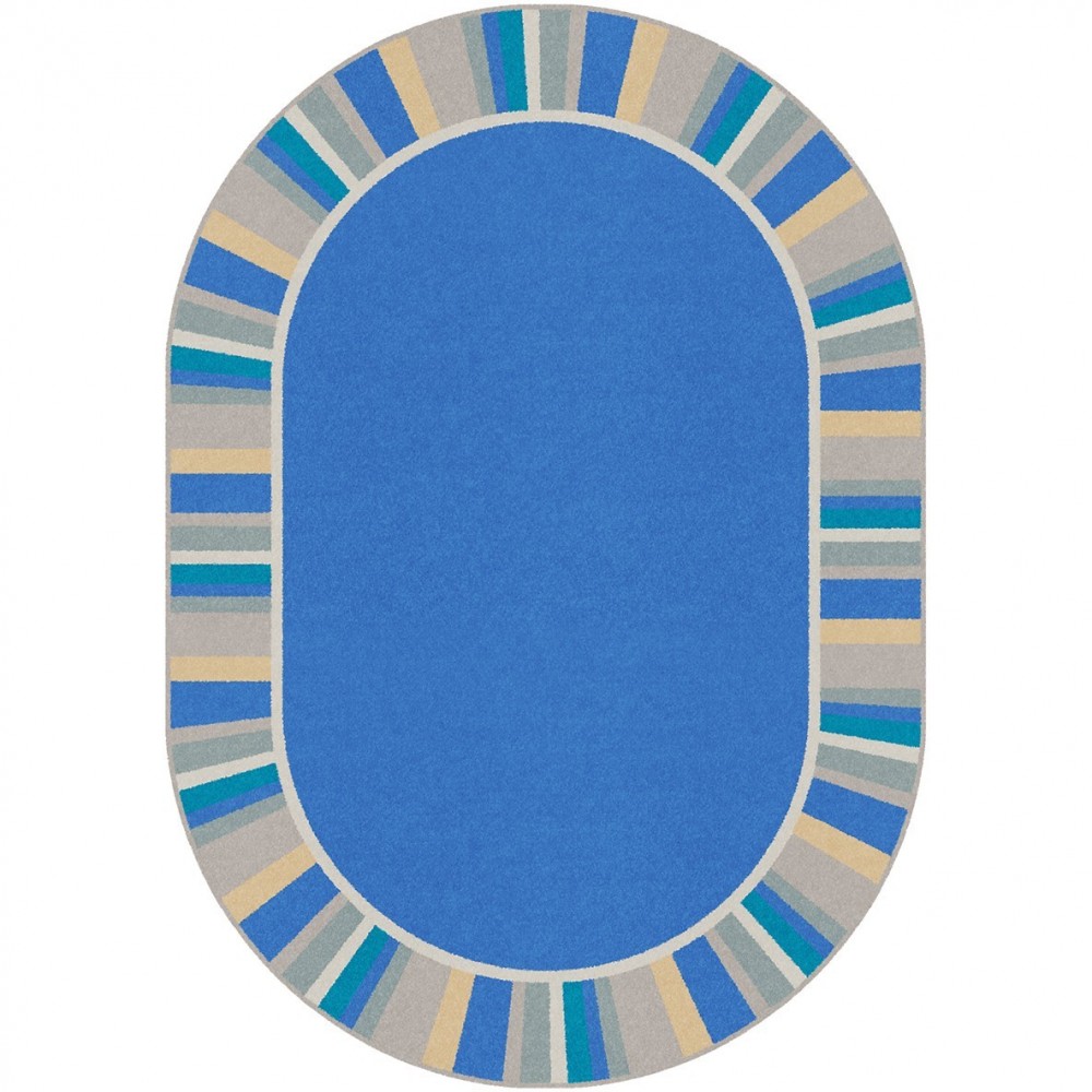 Off the Cuff 10'9" x 13'2" Oval area rug in color Light Blue