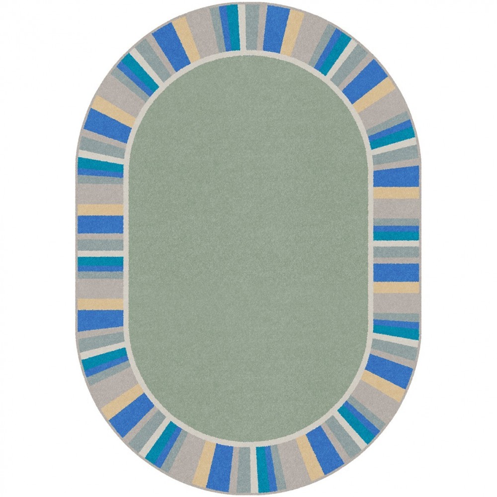 Off the Cuff 10'9" x 13'2" Oval area rug in color Sage