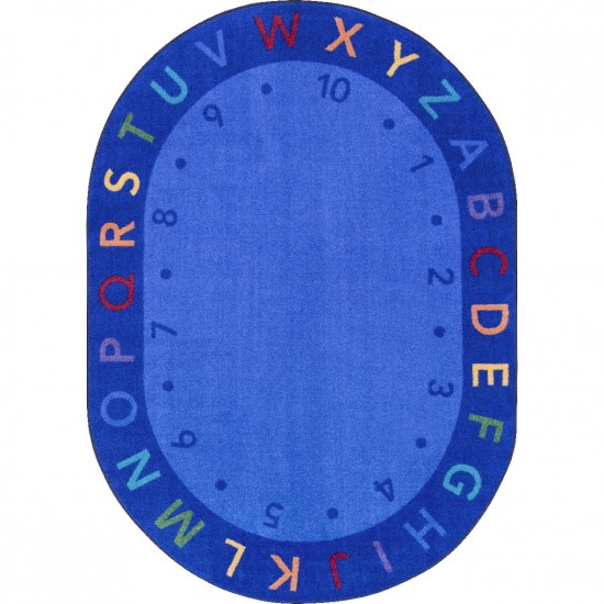 Lively Letters 5'4" x 7'8" Oval area rug in color Multi