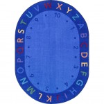 Lively Letters 10'9" x 13'2" Oval area rug in color Multi