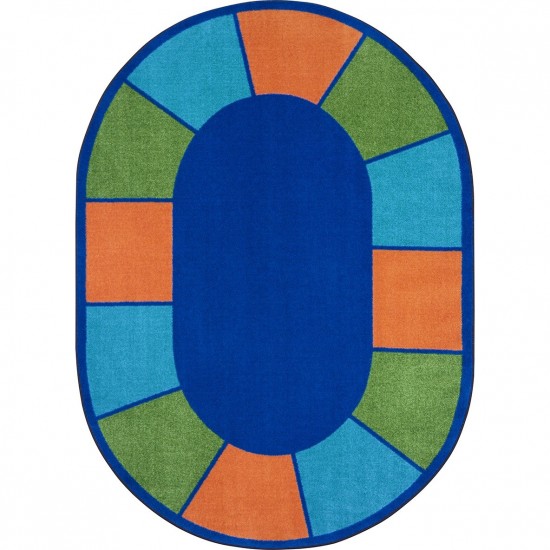 Squares to Spare 5'4" x 7'8" Oval area rug in color Multi