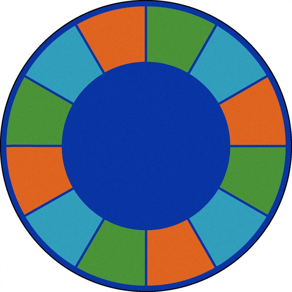 Squares to Spare 13'2" Round area rug in color Multi Squares to Spare 13'2" Round area rug in color Multi