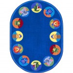 Animal Readers 7'8" x 10'9" Oval area rug in color Multi