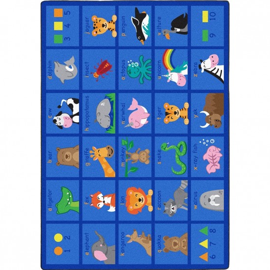 Friendly Phonics Animals 10'9" x 13'2" area rug in color Multi