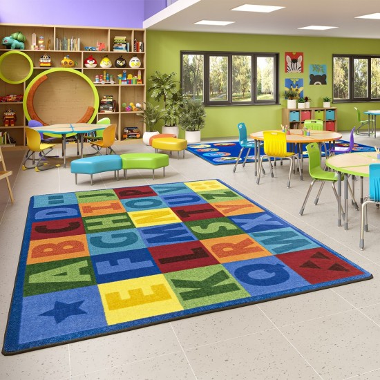 Colorful Learning 5'4" x 7'8" area rug in color Multi