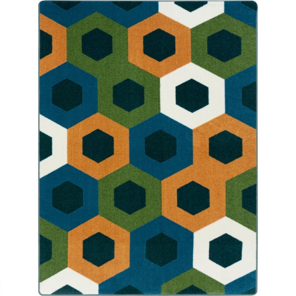 Hexed 5'4" x 7'8" area rug in color Citrus