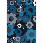 Shifting Gears 3'10" x 5'4" area rug in color Sapphire