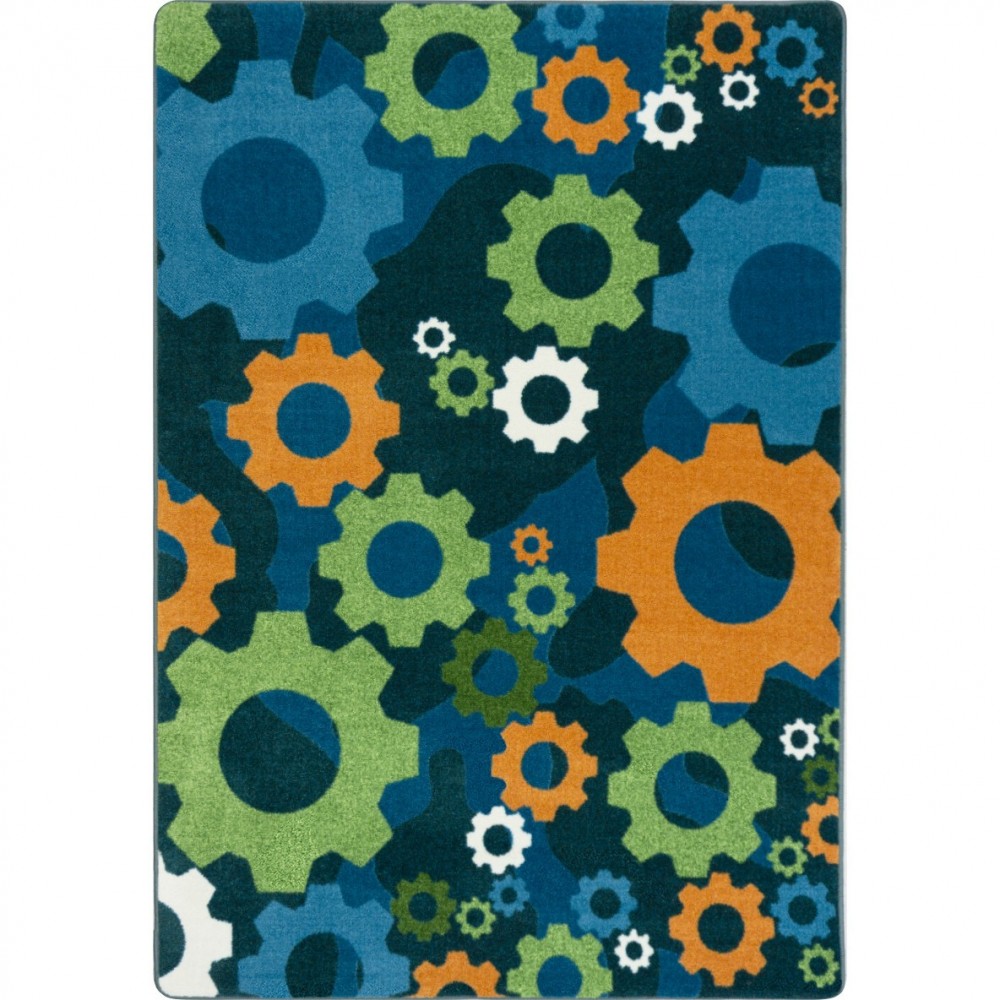 Shifting Gears 7'8" x 10'9" area rug in color Citrus