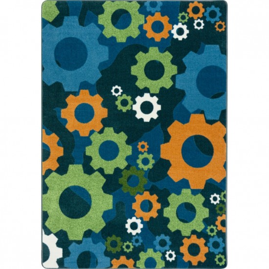 Shifting Gears 10'9" x 13'2" area rug in color Citrus