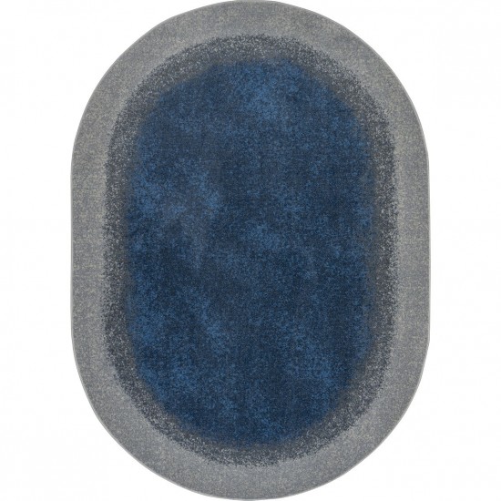 Grounded 7'8" x 10'9" Oval area rug in color Marine