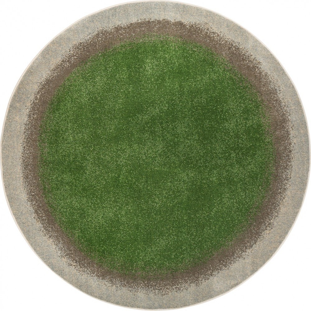 Grounded 5'4" Round area rug in color Meadow