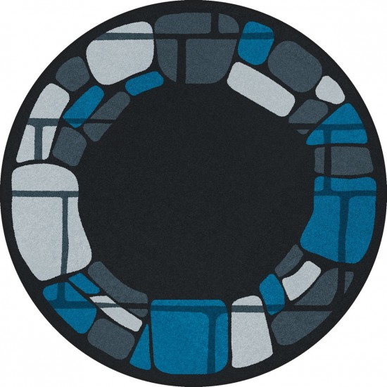 BioStones 7'7" Round area rug in color Marine