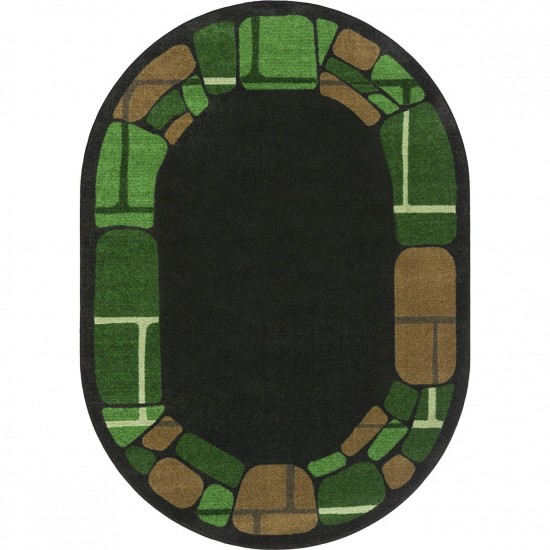 BioStones 10'9" x 13'2" Oval area rug in color Meadow