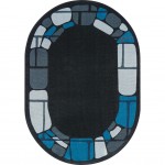 BioStones 10'9" x 13'2" Oval area rug in color Marine