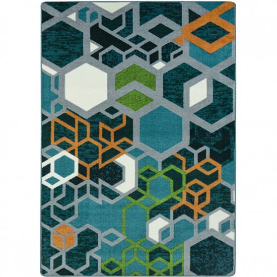 Structured 5'4" x 7'8" area rug in color Citrus