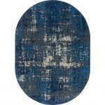 Terra Mae 5'4" x 7'8" Oval area rug in color Marine