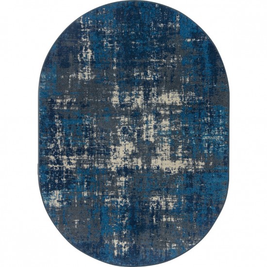 Terra Mae 10'9" x 13'2" Oval area rug in color Marine