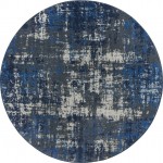 Terra Mae 5'4" Round area rug in color Marine