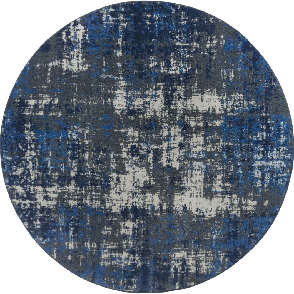 Terra Mae 5'4" Round area rug in color Marine