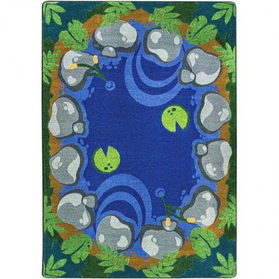 Tranquil Pond 7'8" x 10'9" area rug in color Multi