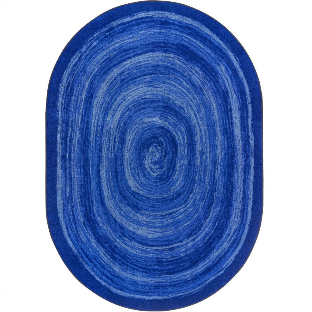 Feeling Fun 5'4" x 7'8" Oval area rug in color Blue