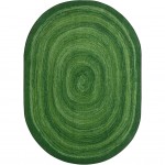 Feeling Fun 5'4" x 7'8" Oval area rug in color Green