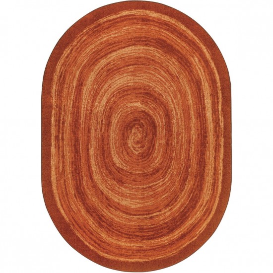 Feeling Fun 5'4" x 7'8" Oval area rug in color Orange