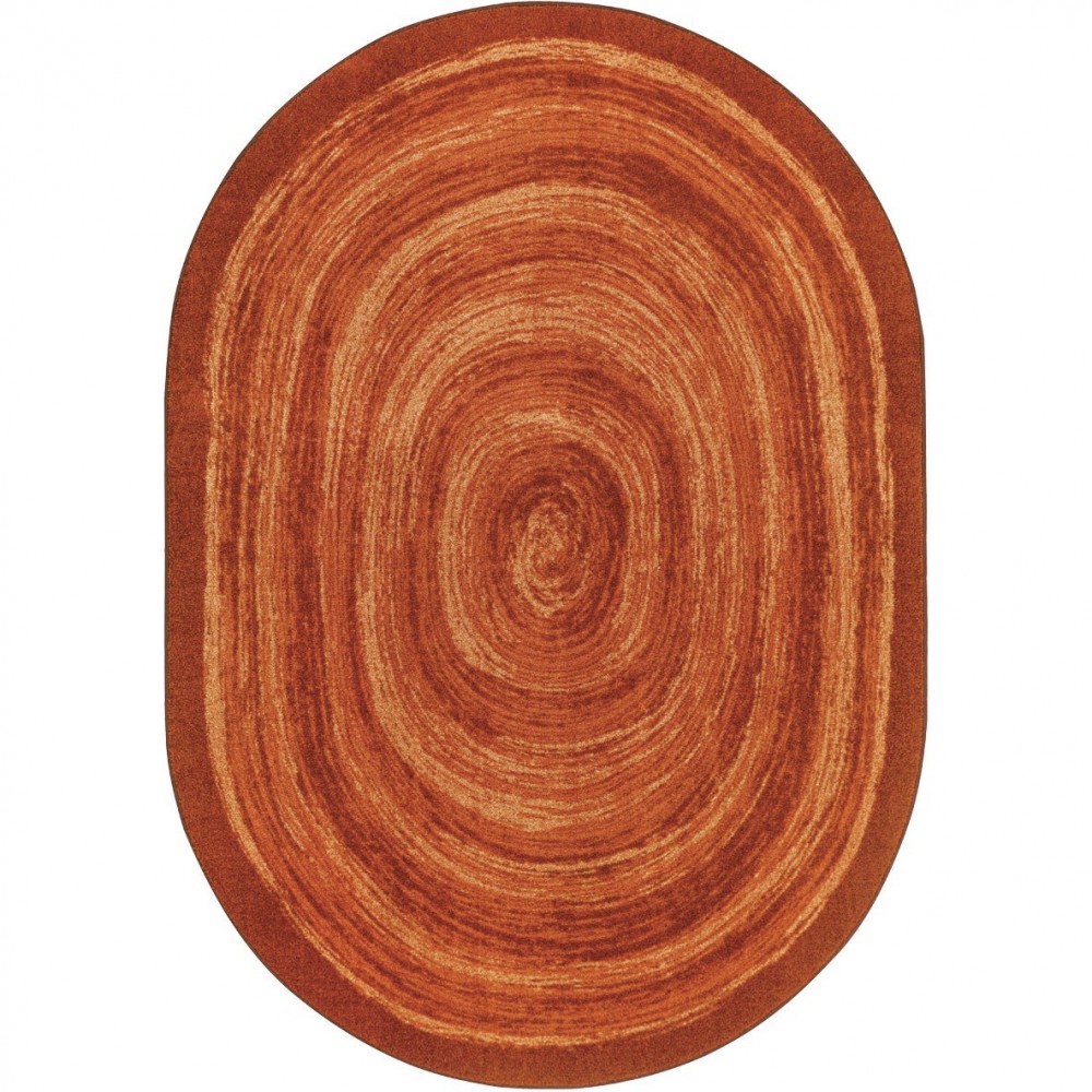 Feeling Fun 5'4" x 7'8" Oval area rug in color Orange