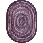 Feeling Fun 5'4" x 7'8" Oval area rug in color Purple