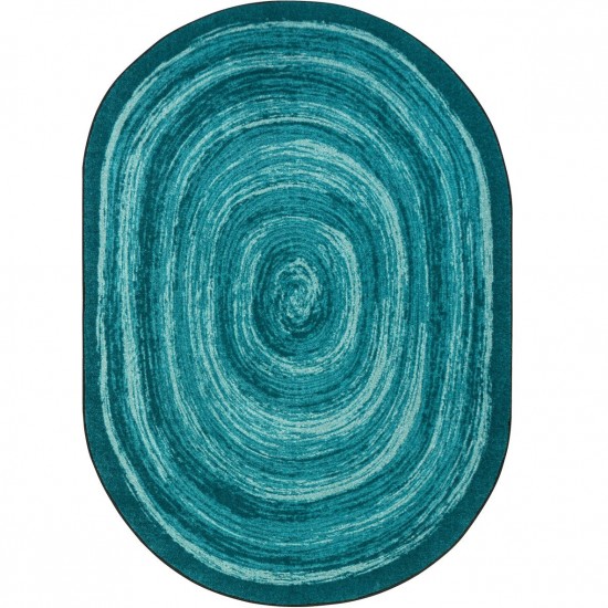 Feeling Fun 5'4" x 7'8" Oval area rug in color Teal