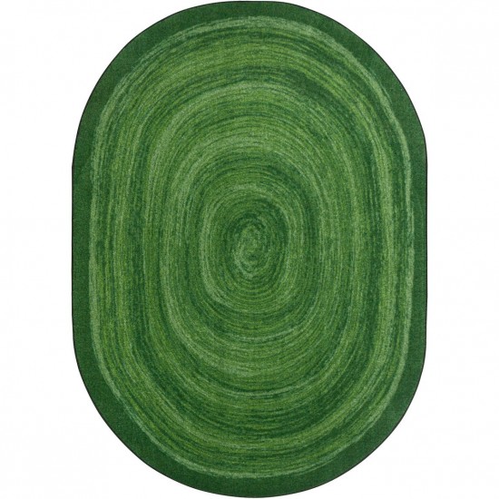 Feeling Fun 7'8" x 10'9" Oval area rug in color Green