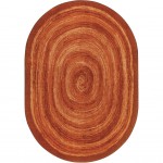 Feeling Fun 7'8" x 10'9" Oval area rug in color Orange